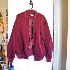 Women's Maroon Bomber Jacket Size M